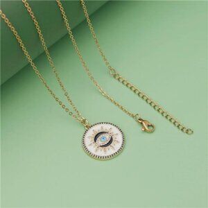Evil Eye Gold Protection Necklace, Handmade Evil Eye Jewelry for